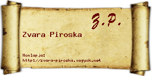 Zvara Piroska névjegykártya