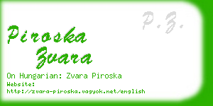 piroska zvara business card